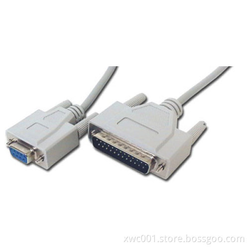 15 FT AT Modem Cable - DB9 Female to DB25 Male